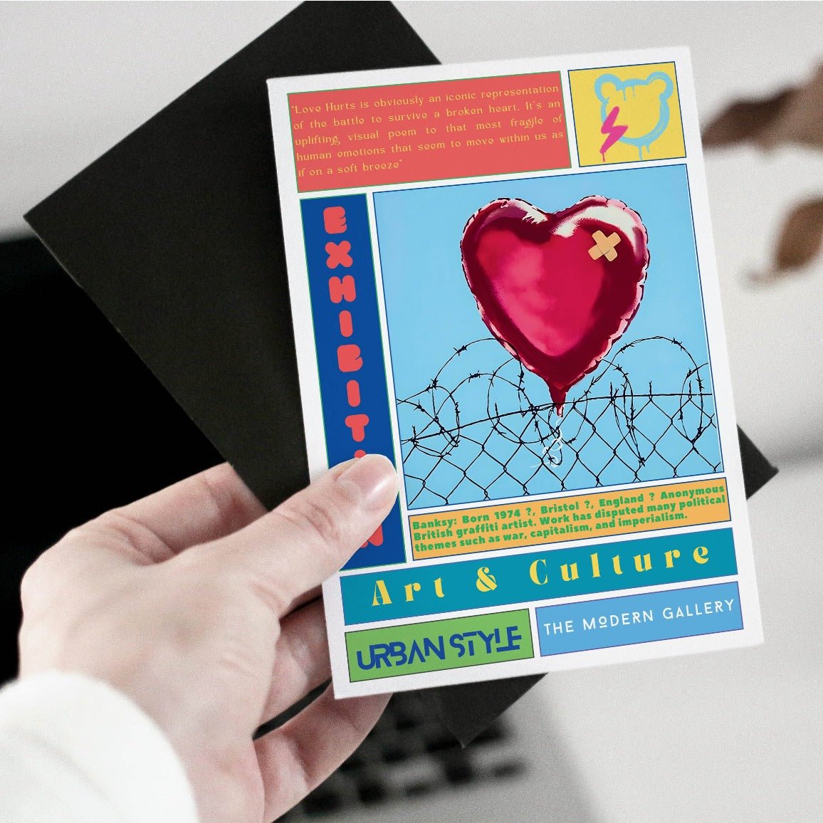 Love Hurts street art poster — urban graffiti typography wall art print UK - 98types