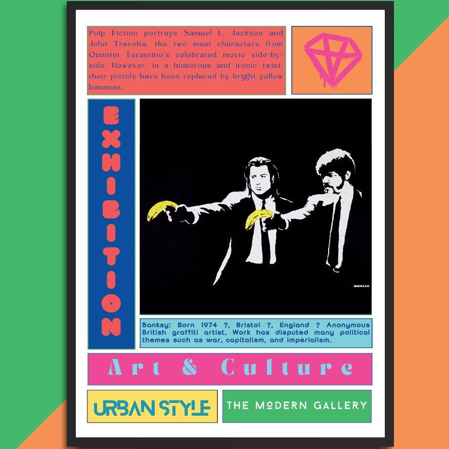Pulp Fiction street art poster — Vincent Jules banana gun urban pop art wall art print UK - 98types