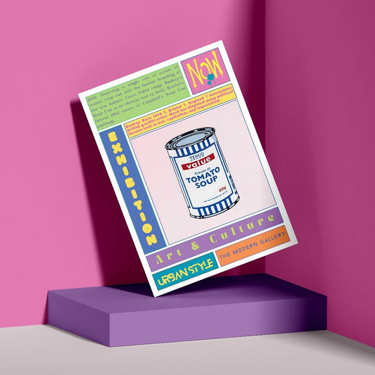 Soup Can Tesco street art poster — Tesco branded Warhol consumer culture urban wall art print UK