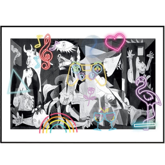 Guernica Painting Neon Poster - 98types