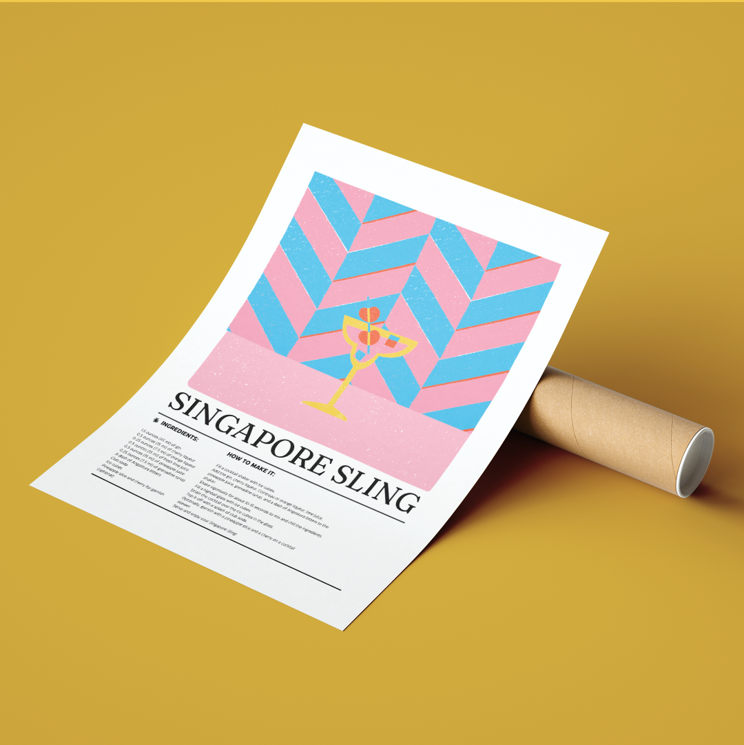 Singapore Sling Cocktail Posters