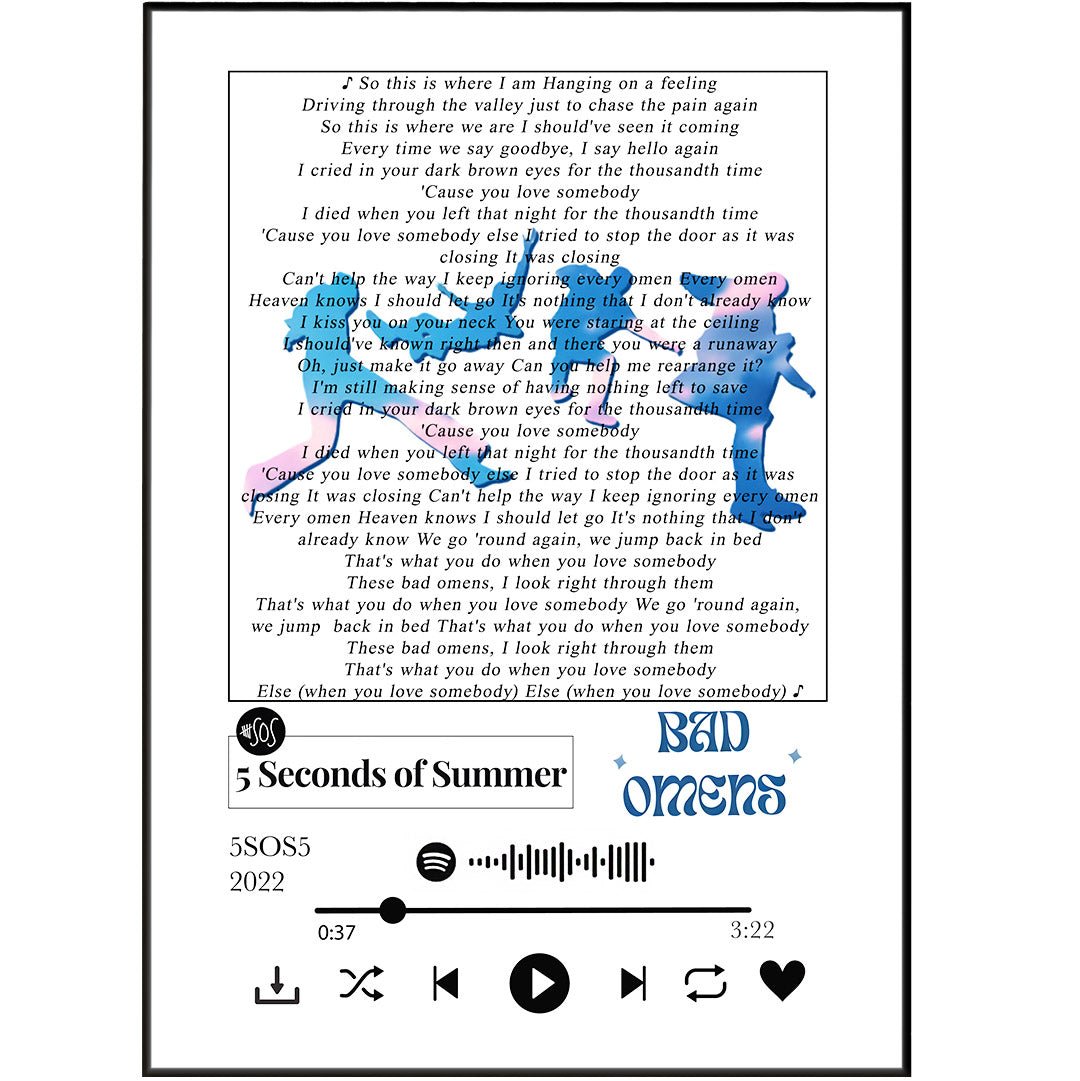 5 seconds of summer - Bad omens lyrics Prints - 98types