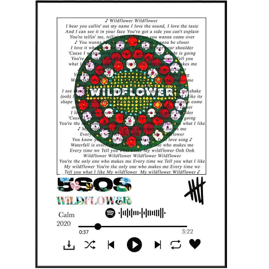 5 seconds of summer - Wildflower lyrics Prints - 98types