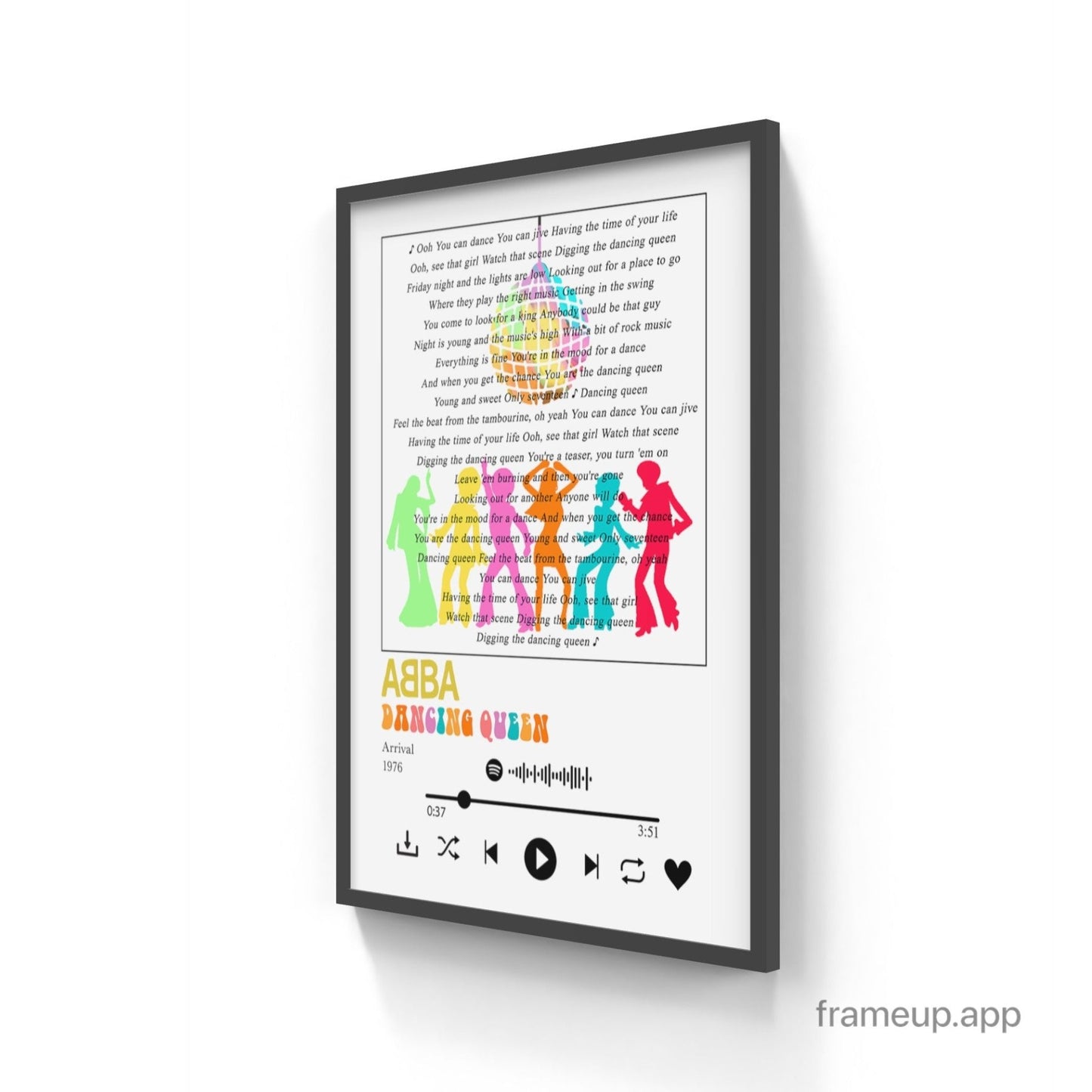Abba - Dancing Queen Print - 98typessong lyric prints