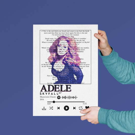 Adele Skyfall song lyrics art print poster UK