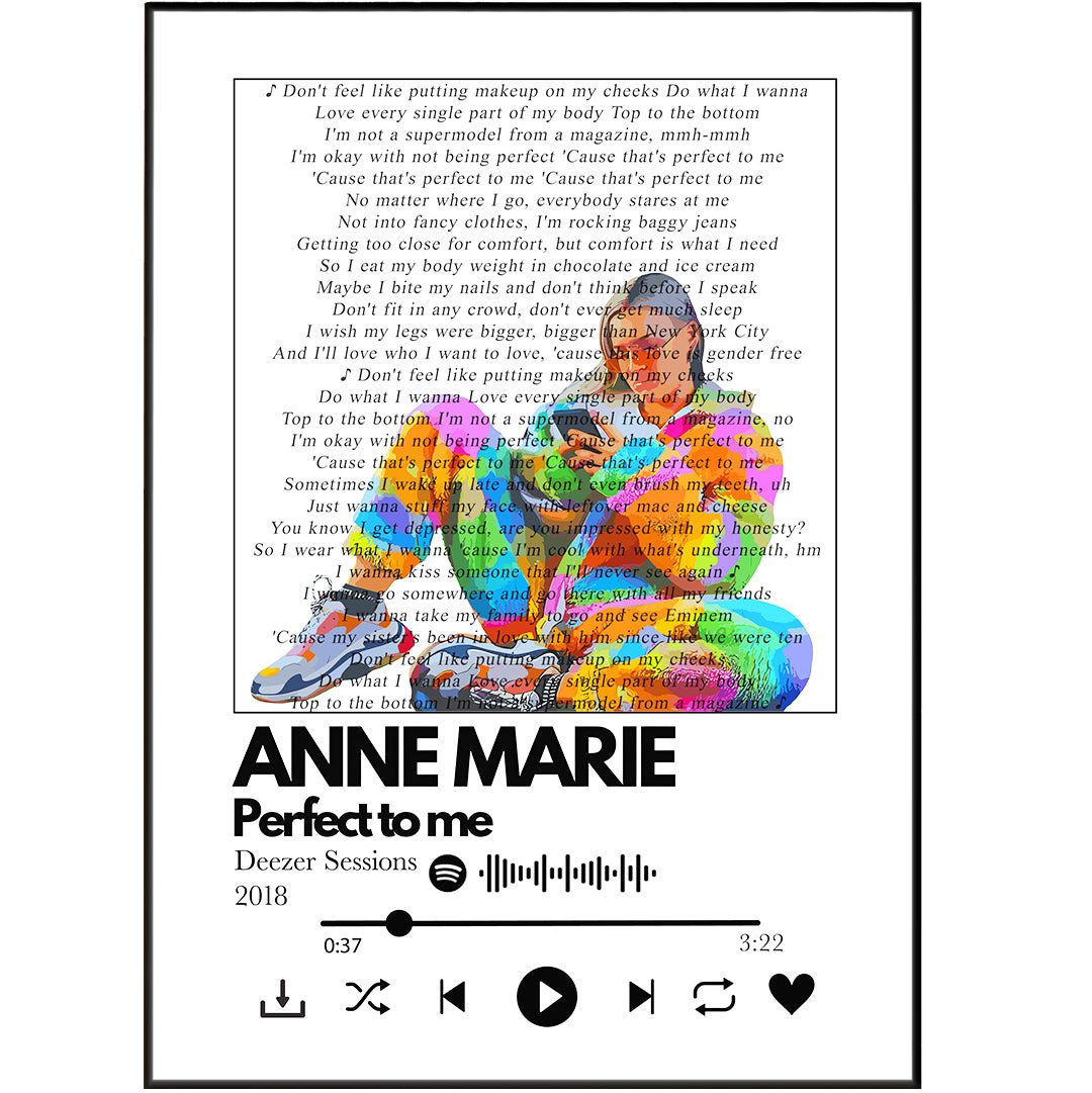 Anne Marie - Perfect to me Lyrics Prints - 98types