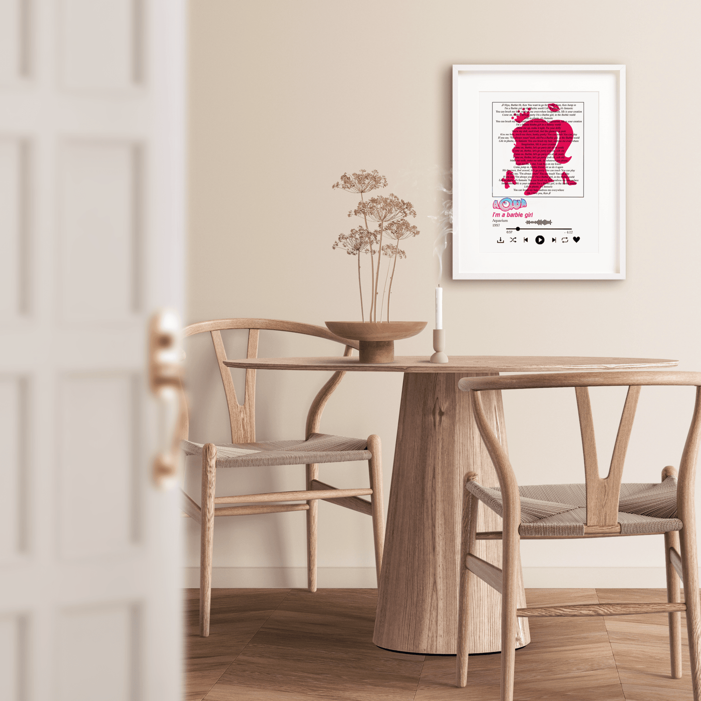 Aqua - Barbie Girl Lyrics Poster - 98typessong lyric prints