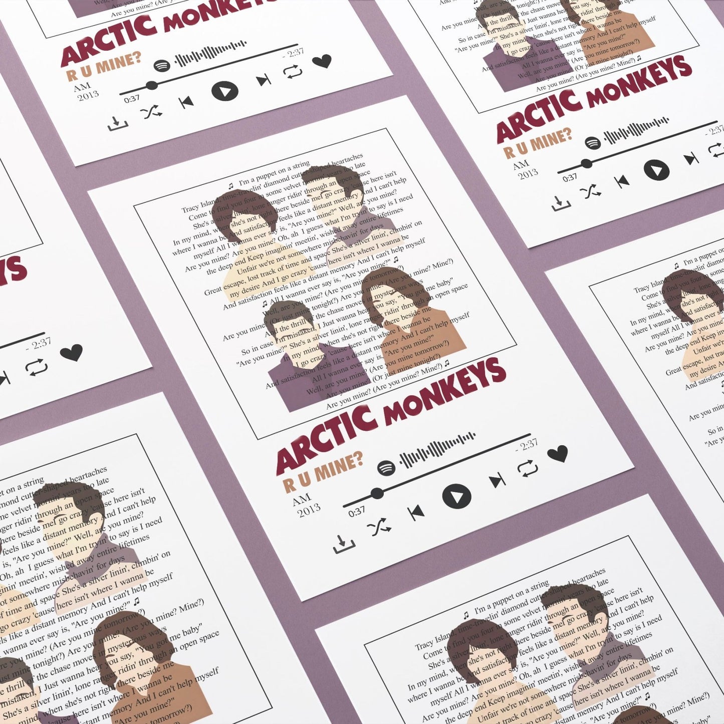 Arctic Monkeys - R U Mine Lyrics Prints - 98types