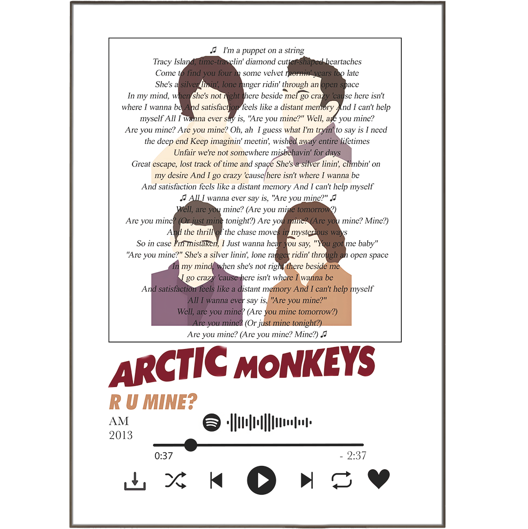 Arctic Monkeys - R U Mine Lyrics Prints - 98types