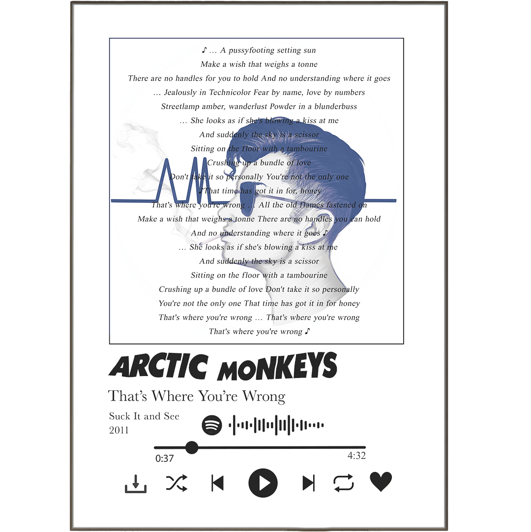 Arctic Monkeys - That’s Where You're Wrong Lyrics Prints - 98types