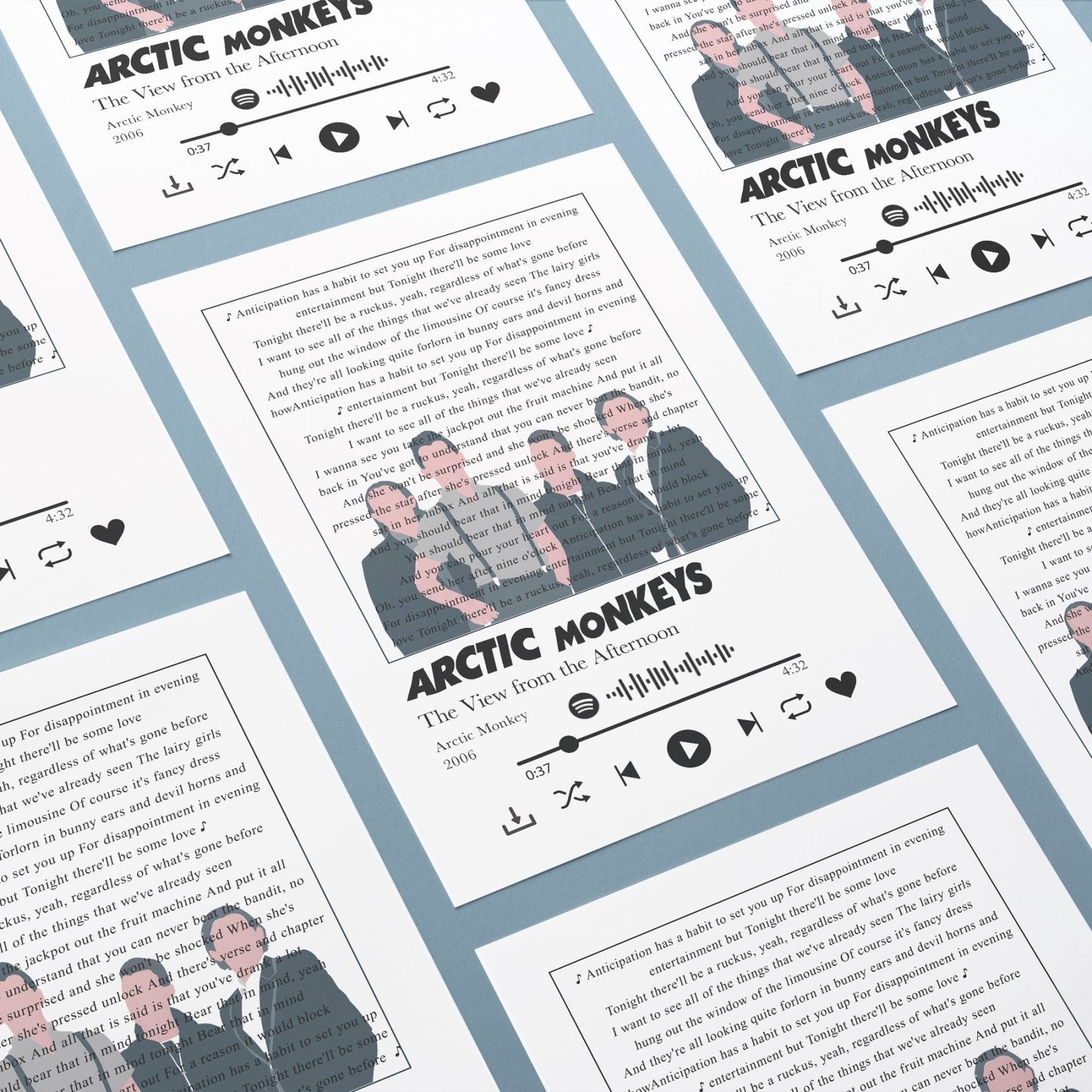 Arctic Monkeys - The view from the afternoon Lyrics Prints - 98types