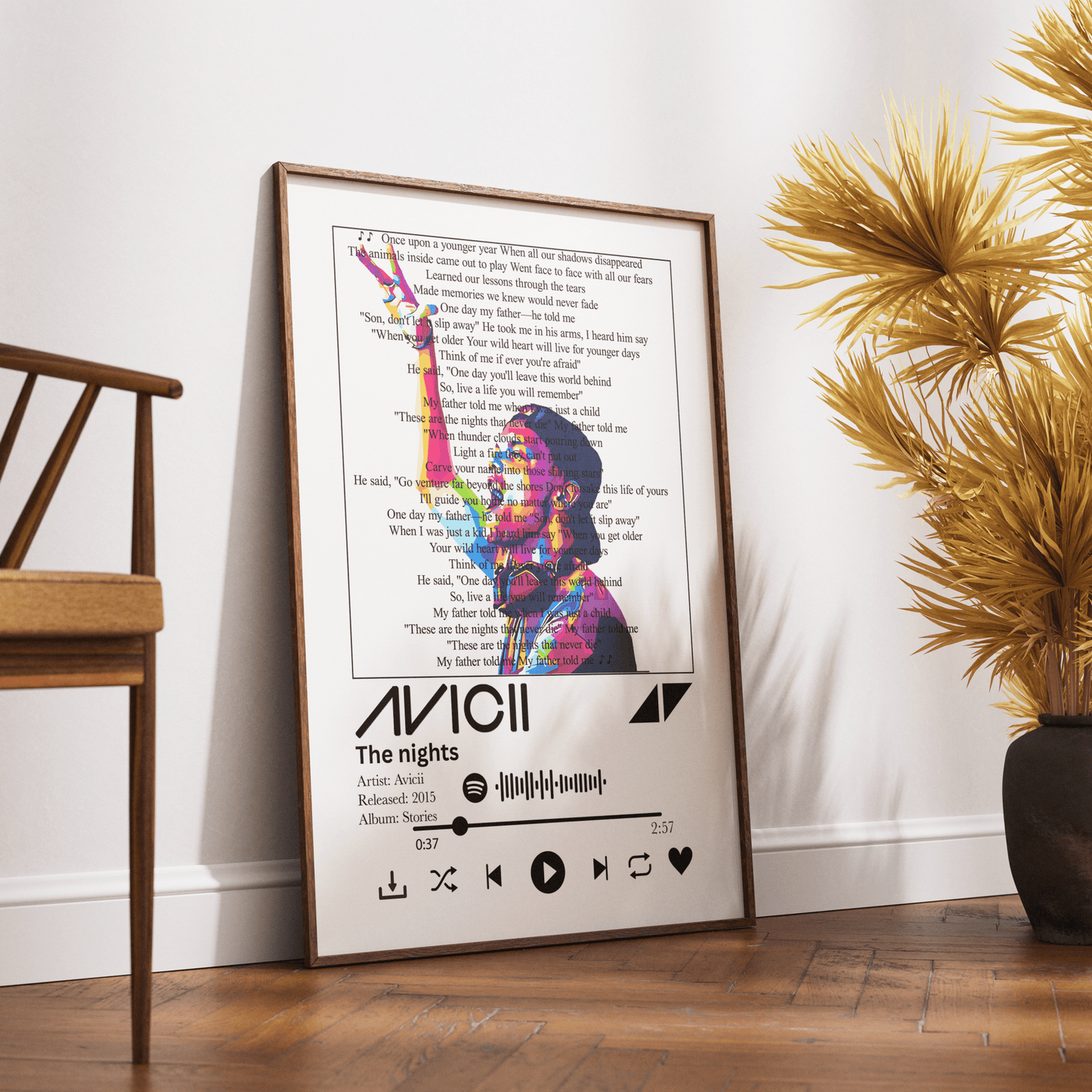 Avicii - The nights Lyrics Prints - 98typessong lyric prints