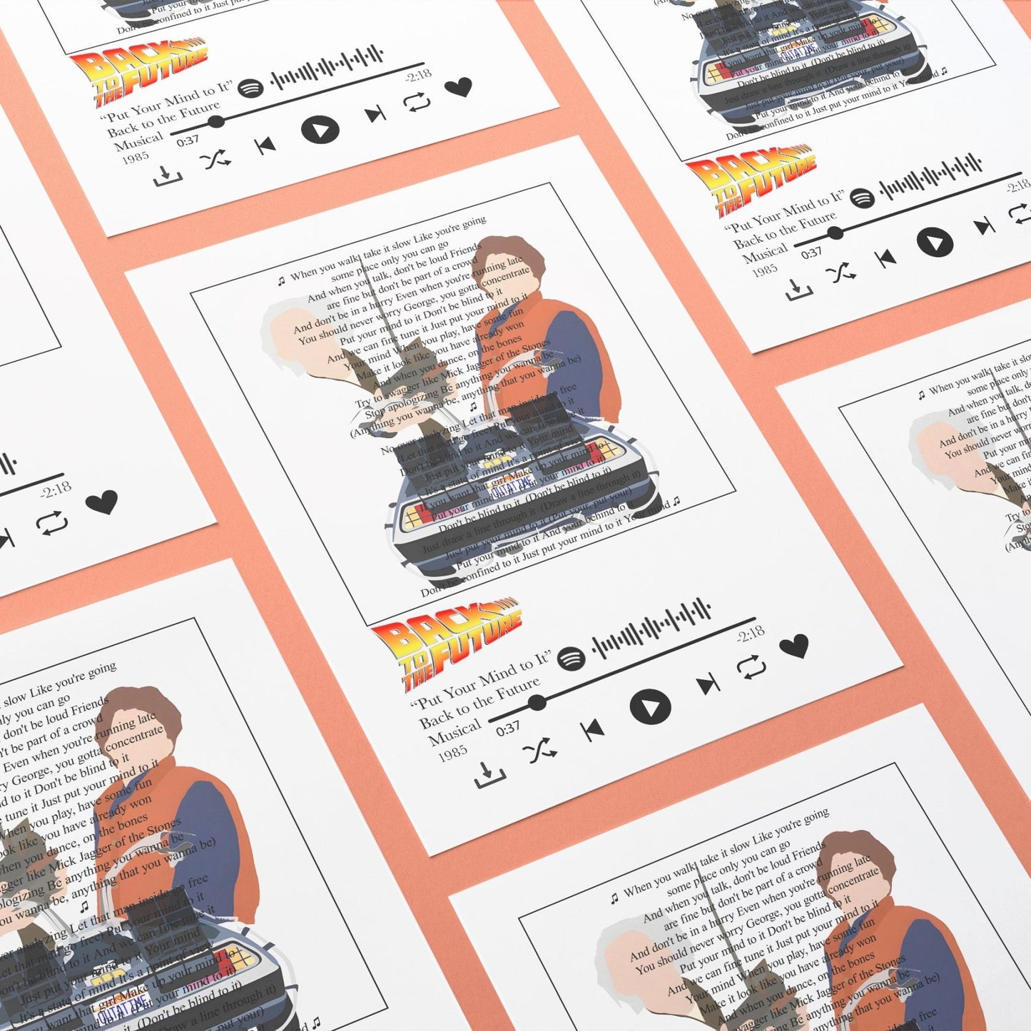 Back to the future - Put your mind to it Prints - 98typessong lyric prints