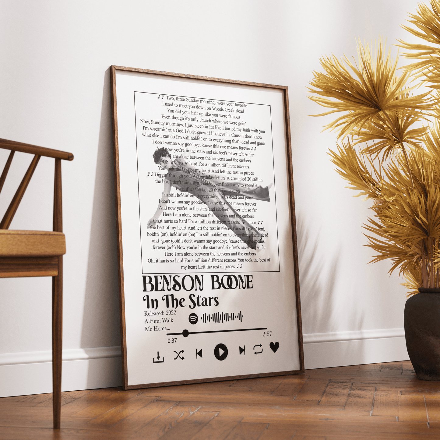 Benson Boone - In the Stars Lyrics Prints - 98typessong lyric prints
