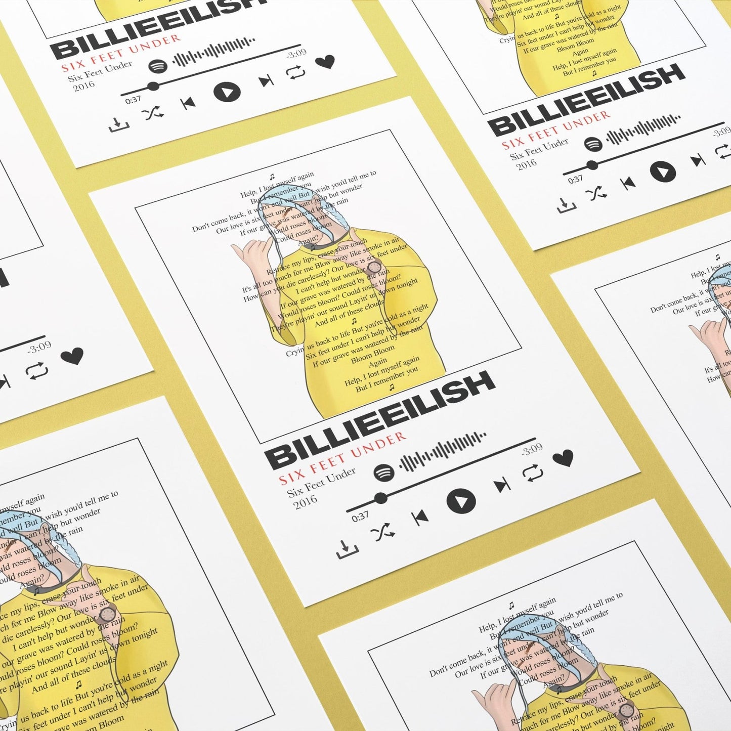 Billie Eilish - Six Feet Under Prints - 98types