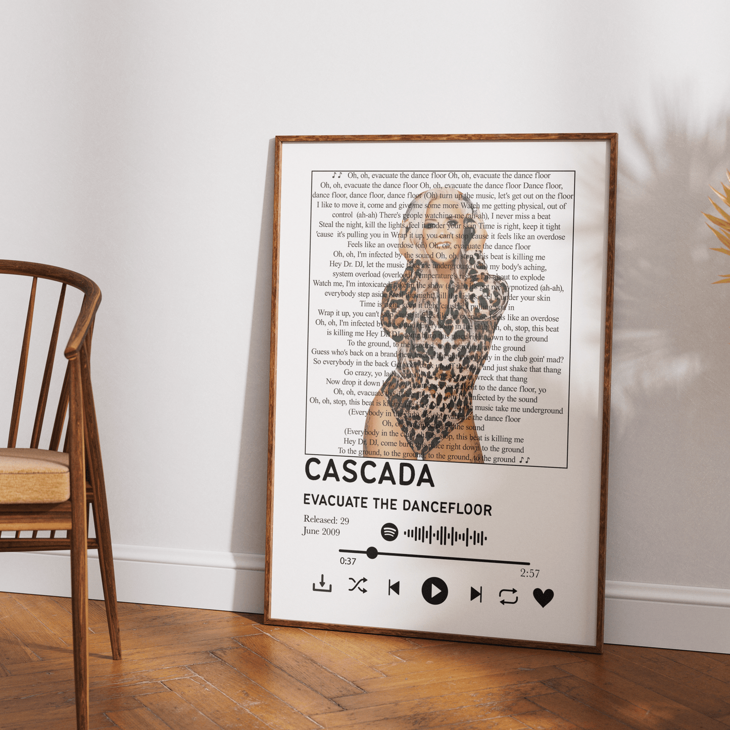 Cascada Evacuate the Dancefloor Lyrics Prints - 98typessong lyric prints