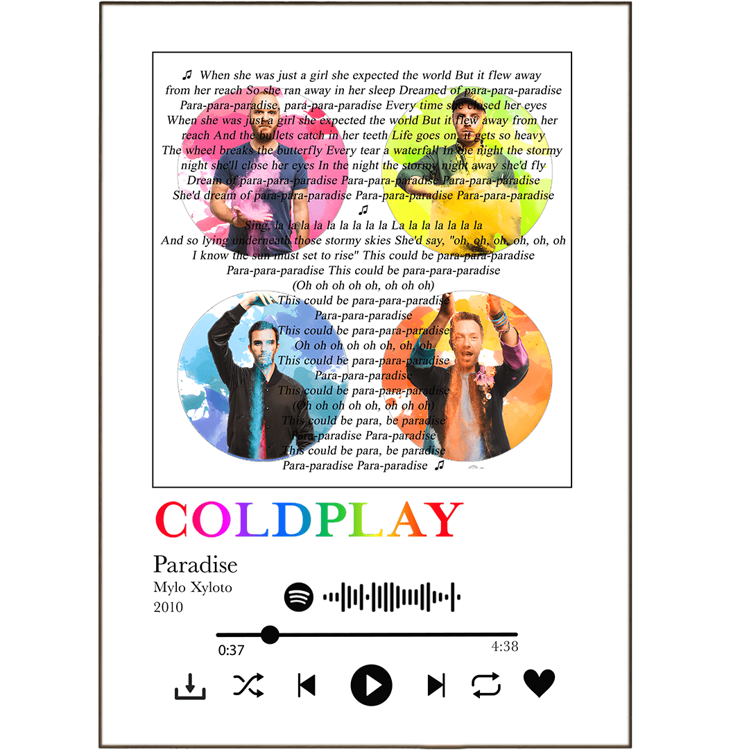 Coldplay - Paradise Prints - 98types