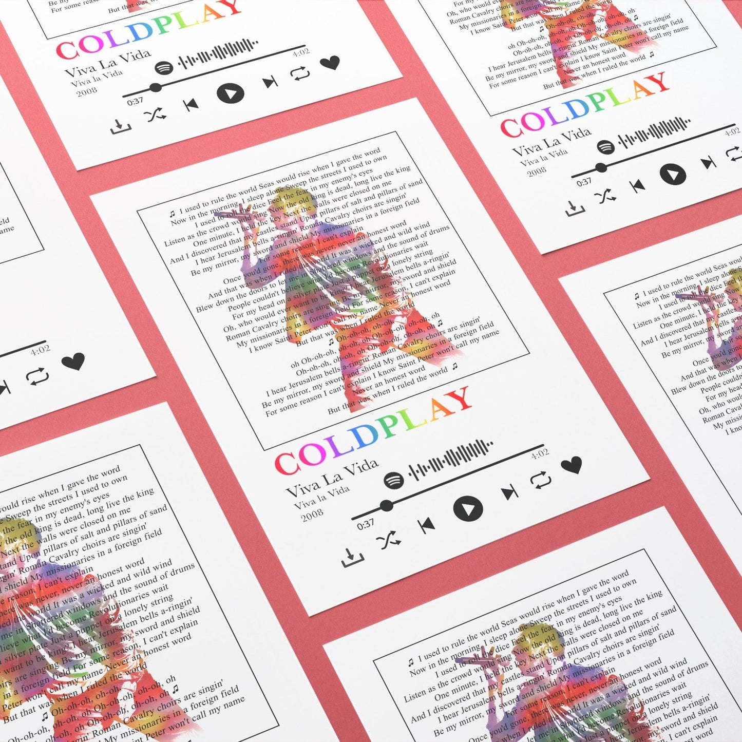 Coldplay - viva la vida lyrics Prints - 98types