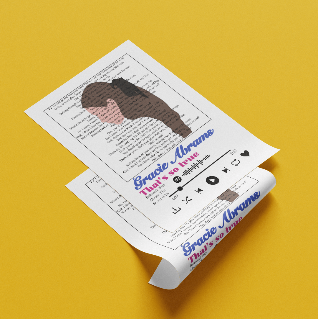 Gracie Abrams - That's so true lyrics Prints - 98types