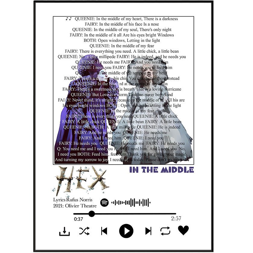 Hex Musical - In the Midle lyrics Prints - 98types