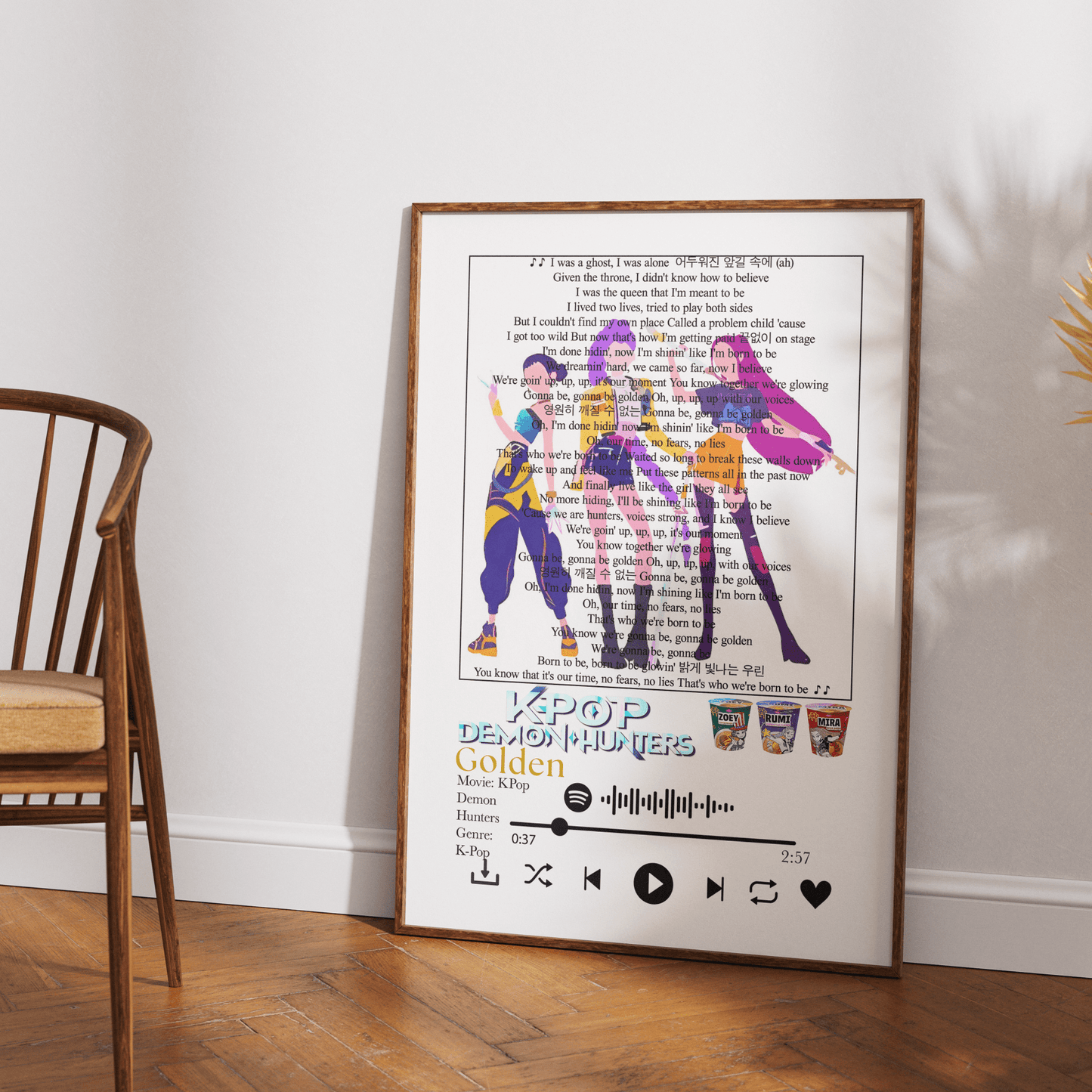 Kpop Demon Hunters - Golden Lyrics Prints - 98typessong lyric prints