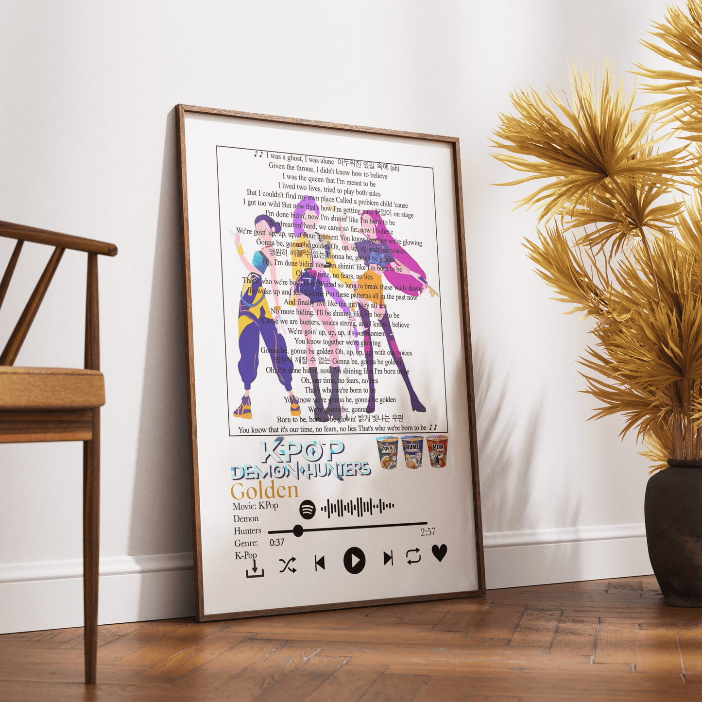 Kpop Demon Hunters - Golden Lyrics Prints - 98typessong lyric prints