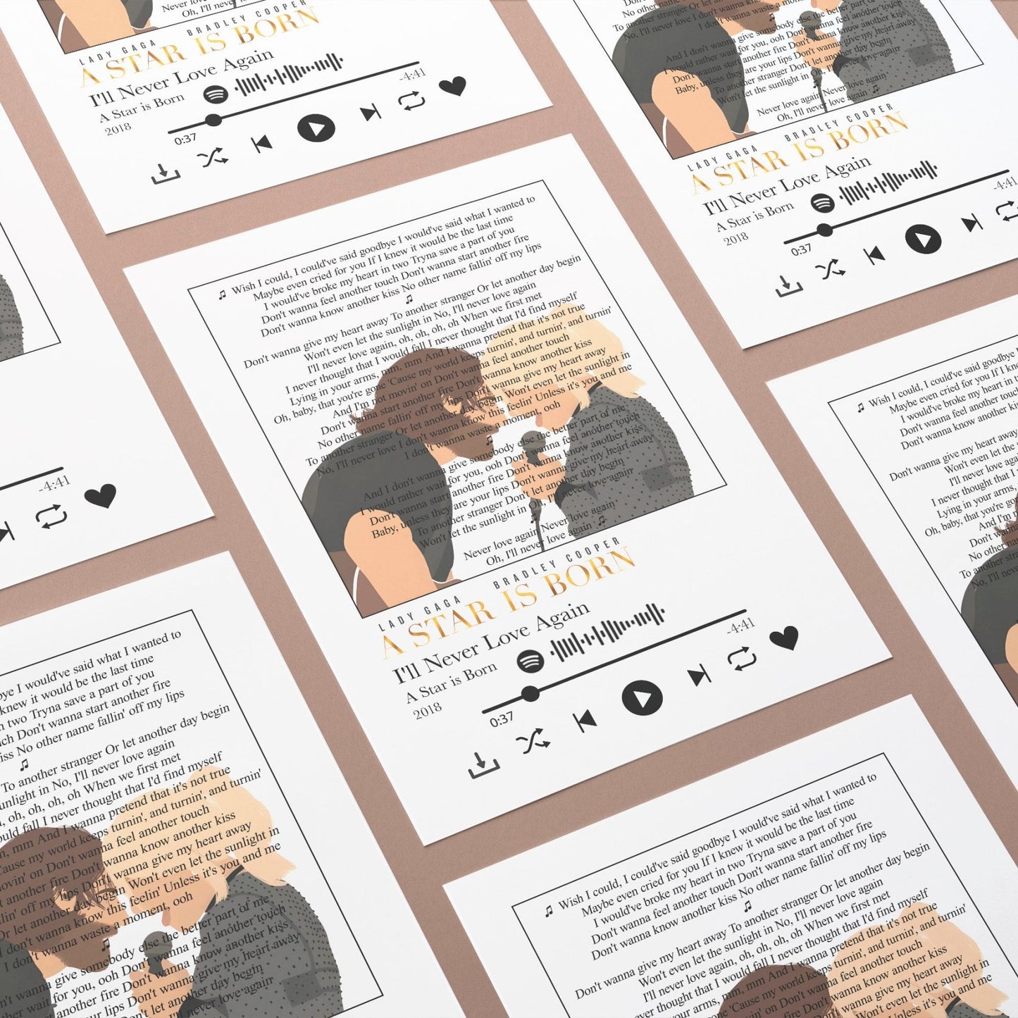 Lady Gaga - I’ll Never Love Again - A Star Is Born Prints - 98types