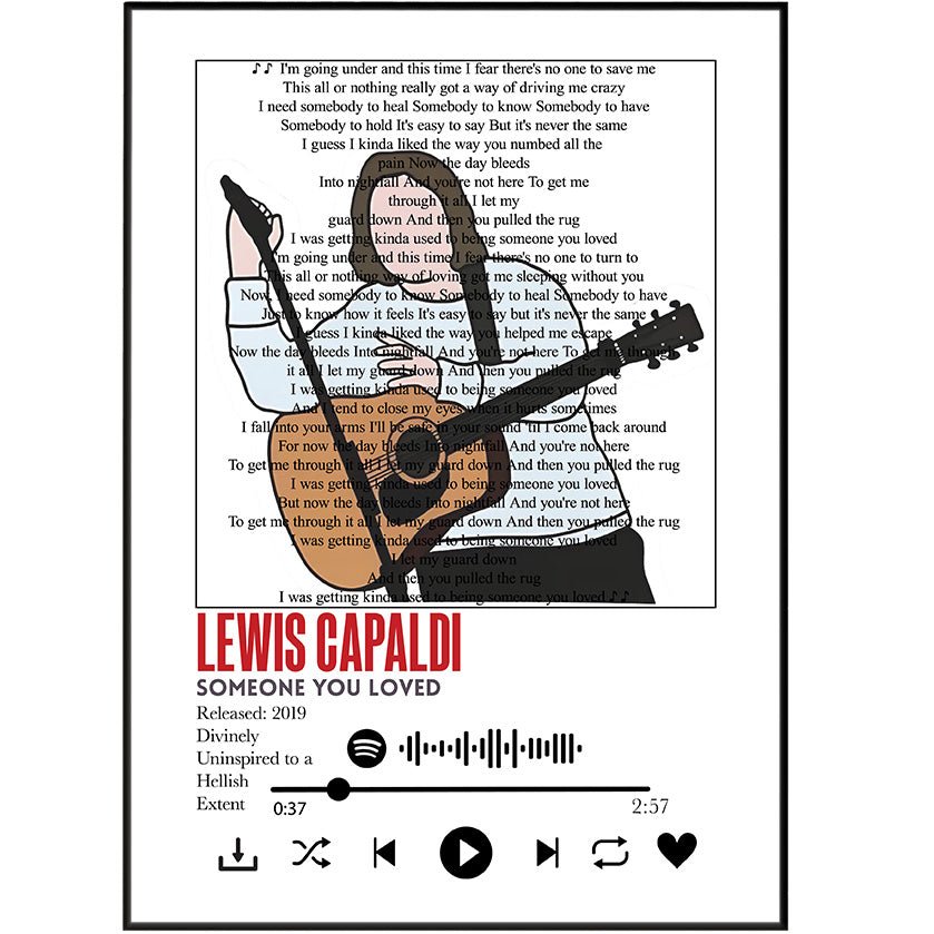 Lewis Capaldi - Someone you loved lyrics Prints - 98types