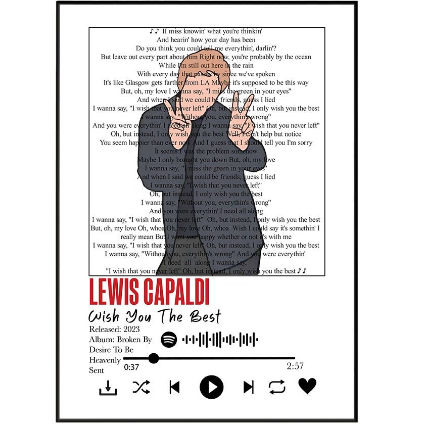 Lewis Capaldi - Wish you the best lyrics Prints - 98types
