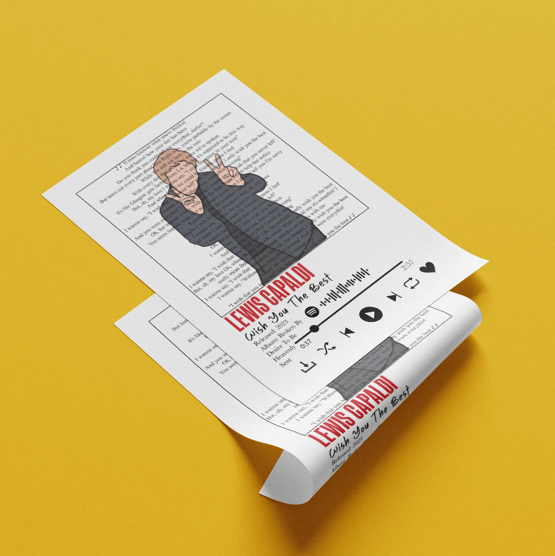 Lewis Capaldi - Wish you the best lyrics Prints - 98types