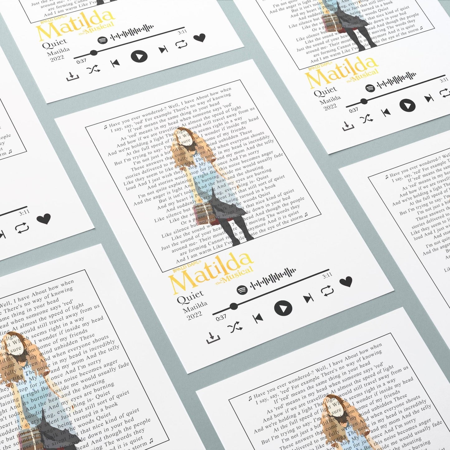 Matilda- Quiet Lyric Print - 98types