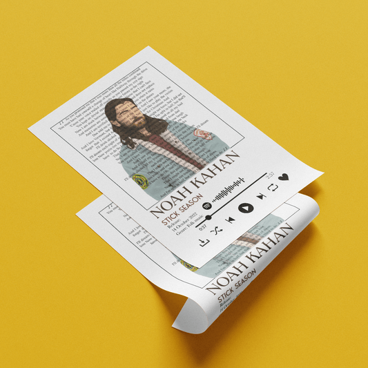 Noah Kahan - Stick season lyrics Prints - 98types