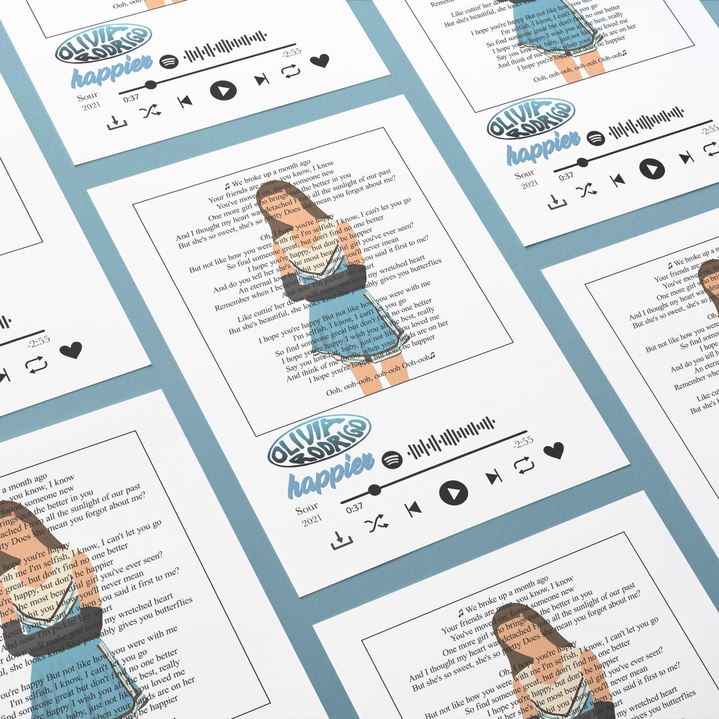 Olivia Rodrigo - Happier Prints - 98types