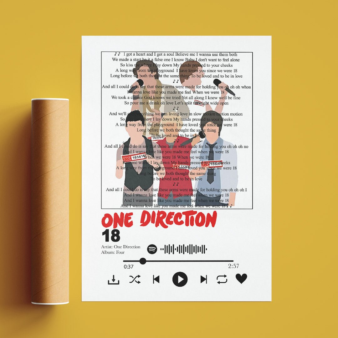 One Direction - 18 Lyrics Prints - 98typessong lyric prints