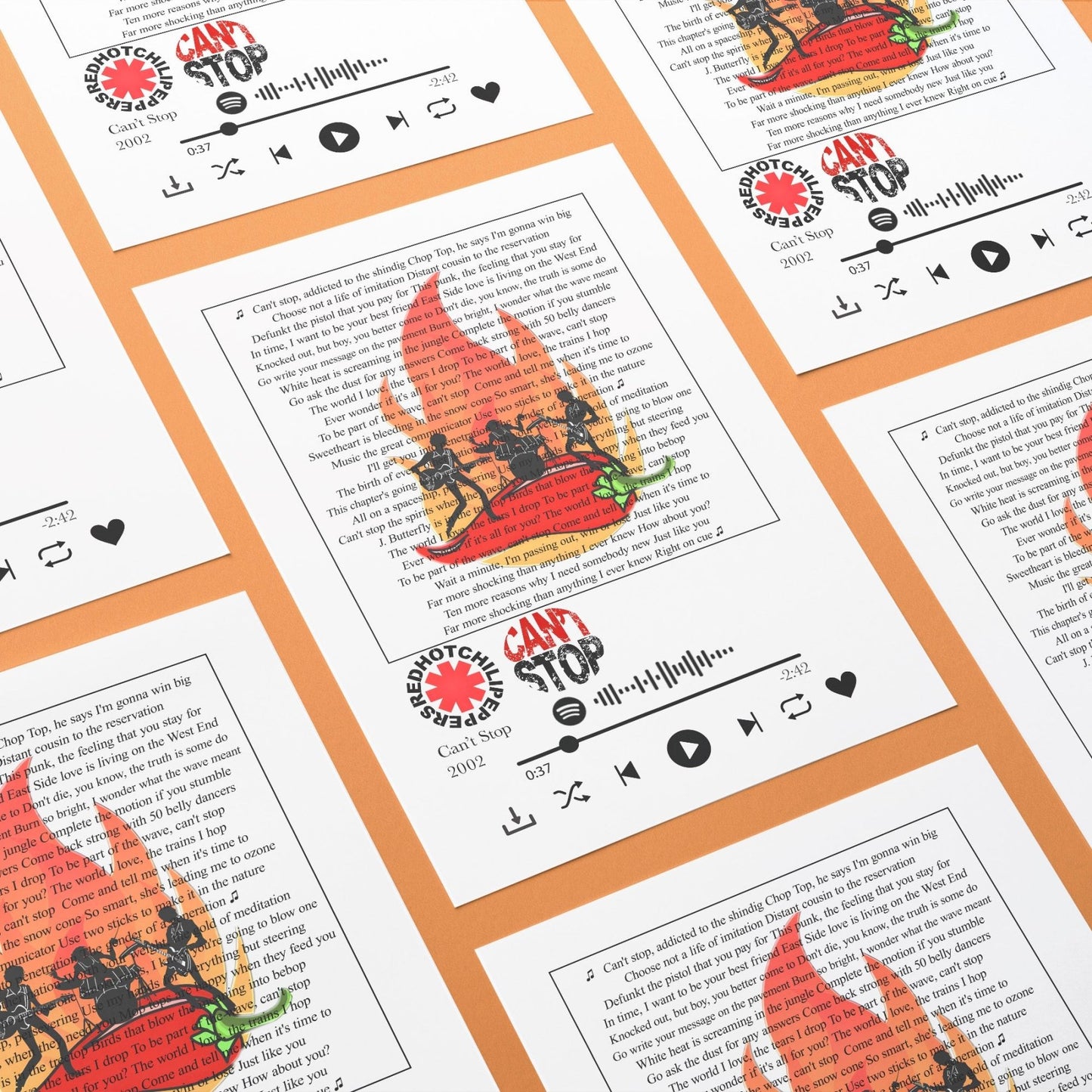 Red Hot Chili Peppers - Can't Stop Prints - 98types