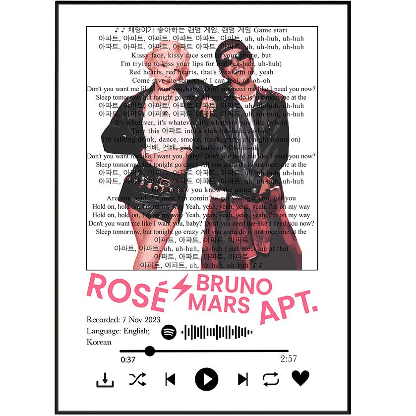 Rosé & Bruno Mars APT lyrics Prints - 98types