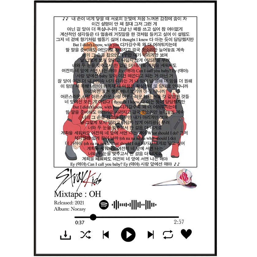 Stray Kids - Mixtape oh lyrics Prints - 98typessong lyric prints