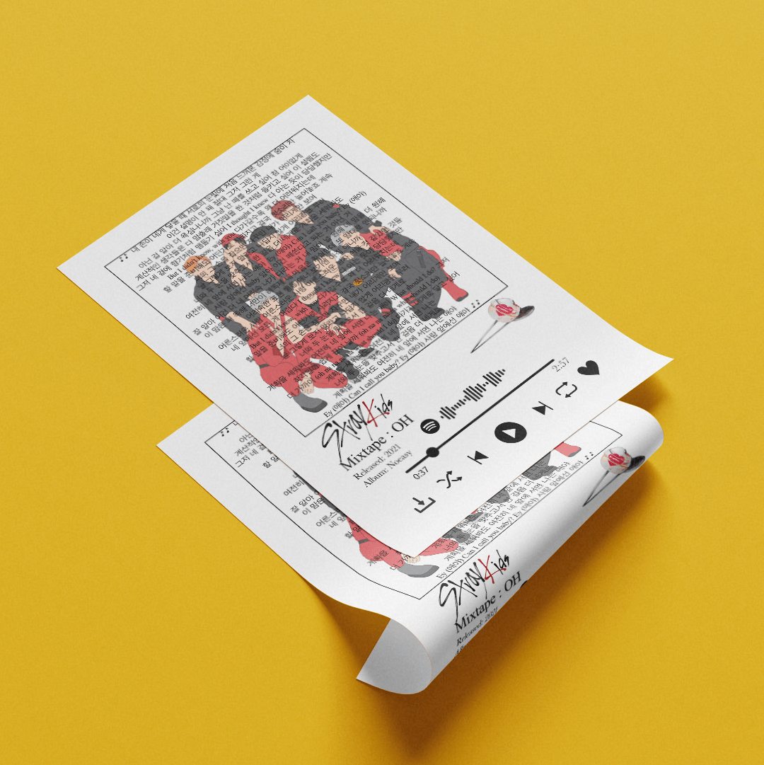 Stray Kids - Mixtape oh lyrics Prints - 98typessong lyric prints