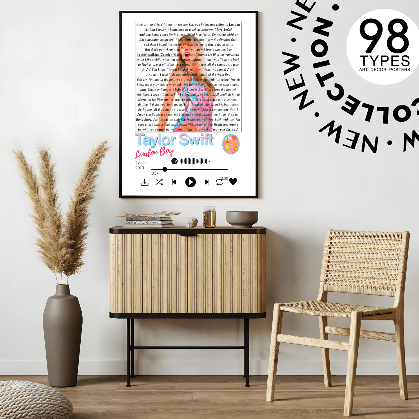 Taylor Swift - London Boy Lyrics Prints - 98typessong lyric prints