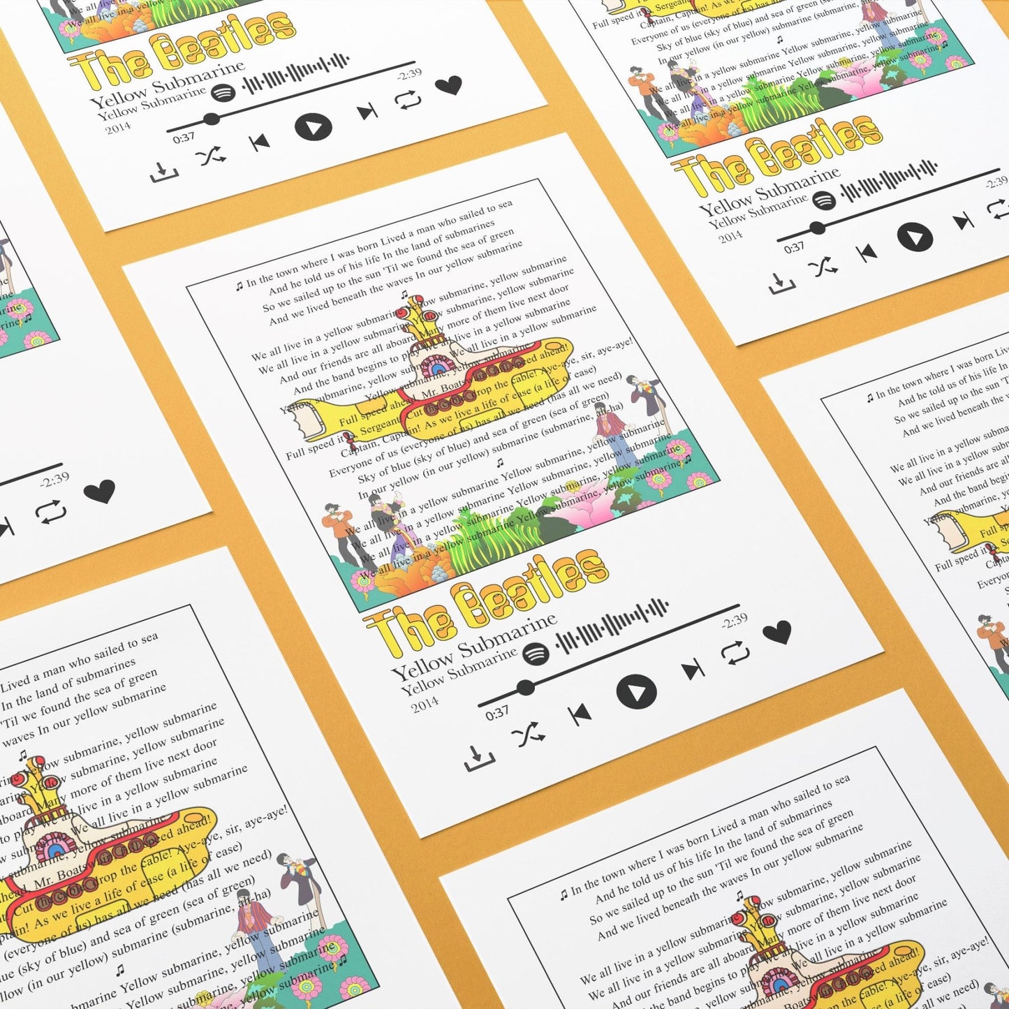 The Beatles - Yellow Submarine Prints - 98types