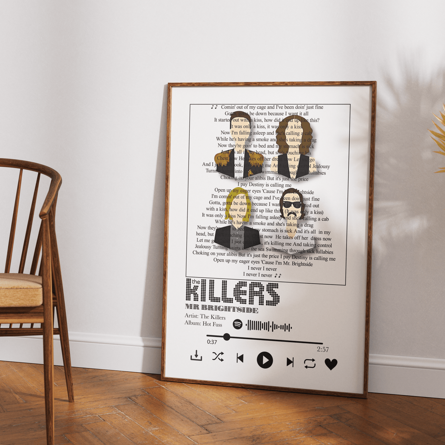 The Killers - Mr brightside Lyrics Prints - 98typessong lyric prints