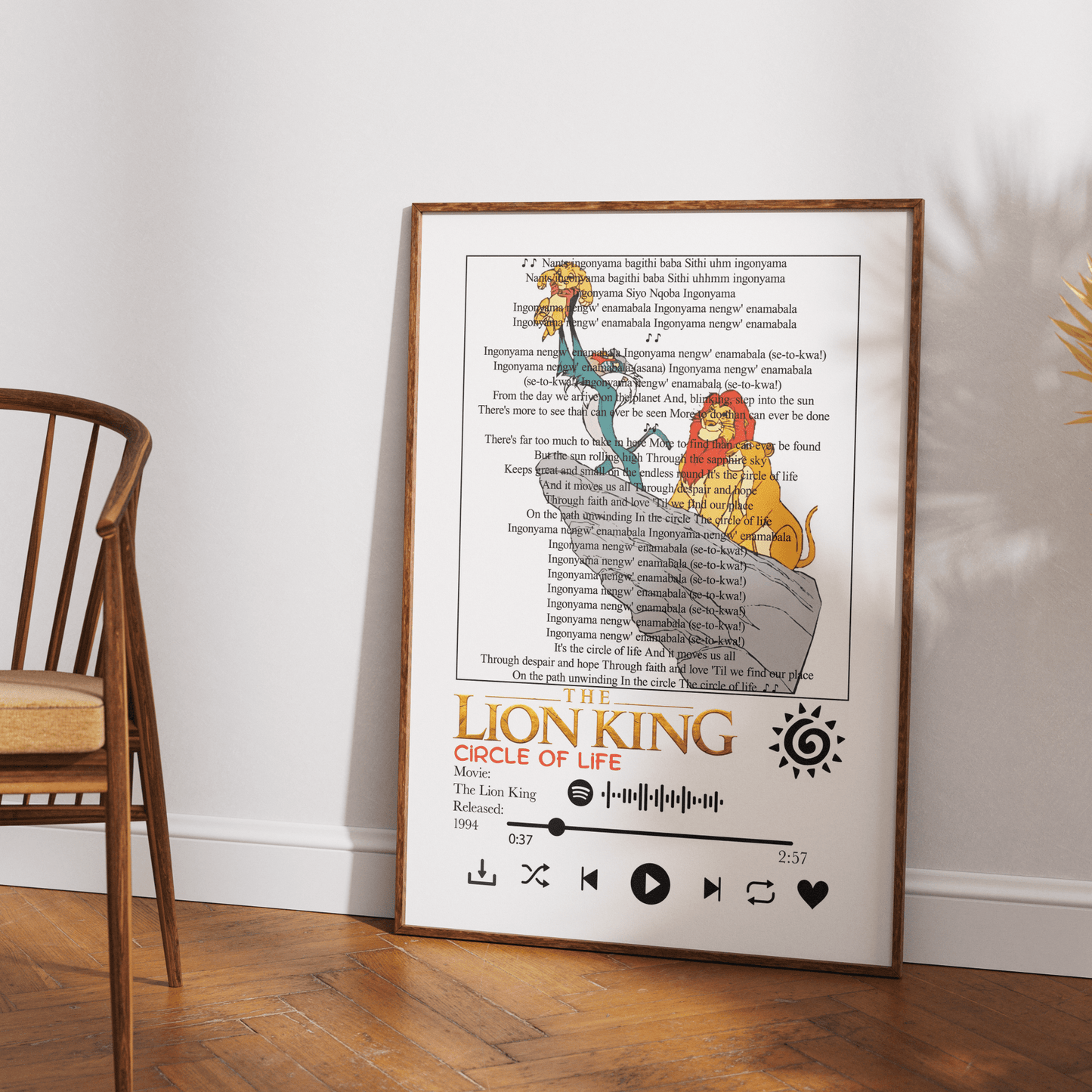 The Lion King Circle of Life Lyrics Prints - 98typessong lyric prints