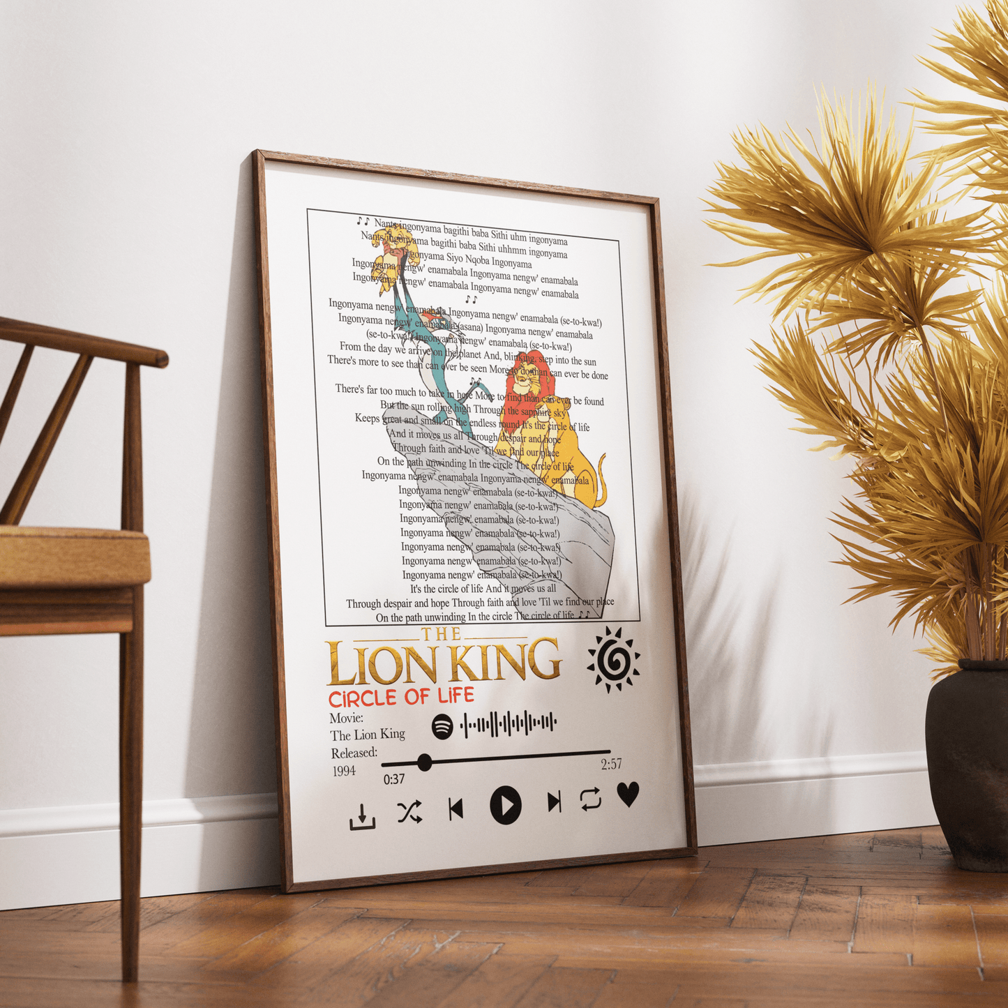The Lion King Circle of Life Lyrics Prints - 98typessong lyric prints