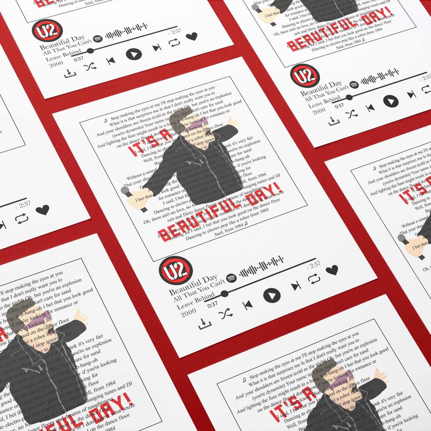 U2 - Beautiful Day Prints - 98types