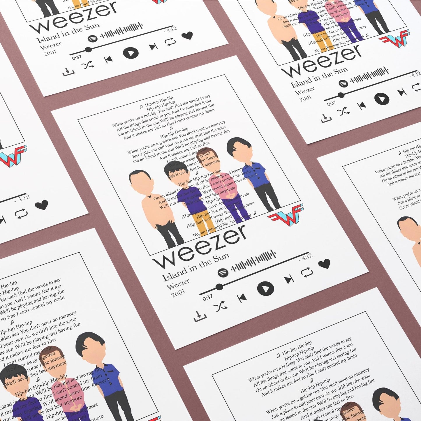 Weezer - Island in the Sun Lyrics Prints - 98types