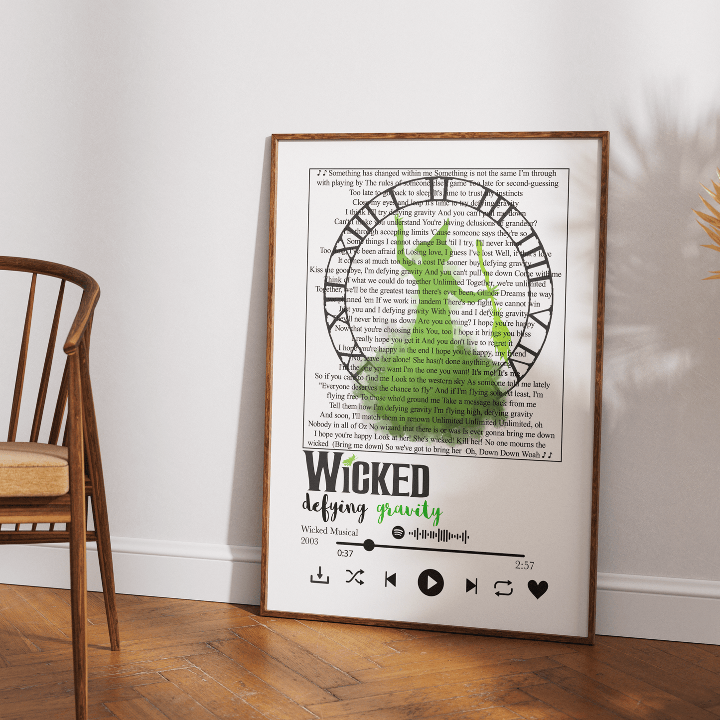 Wicked The Musical - Defying Gravity Prints - 98typessong lyric prints