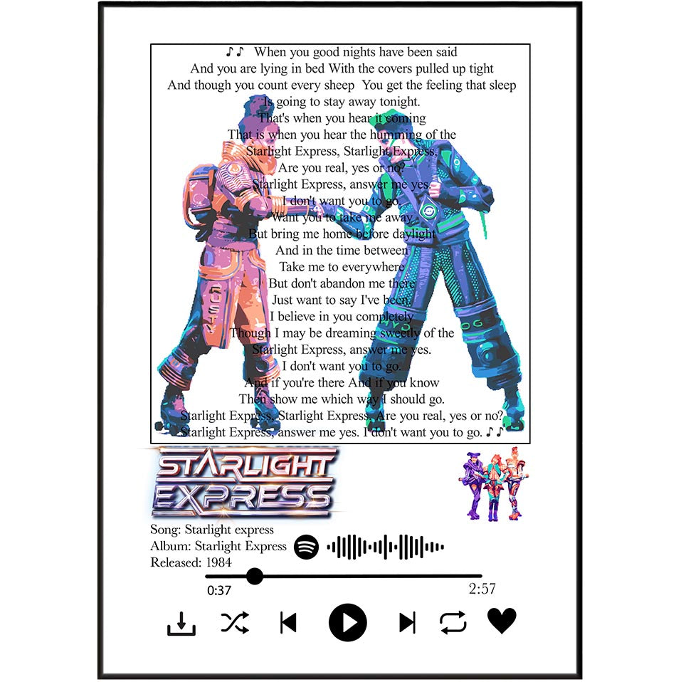 Starlight Express Starlight Express song lyric print poster UK – 98types