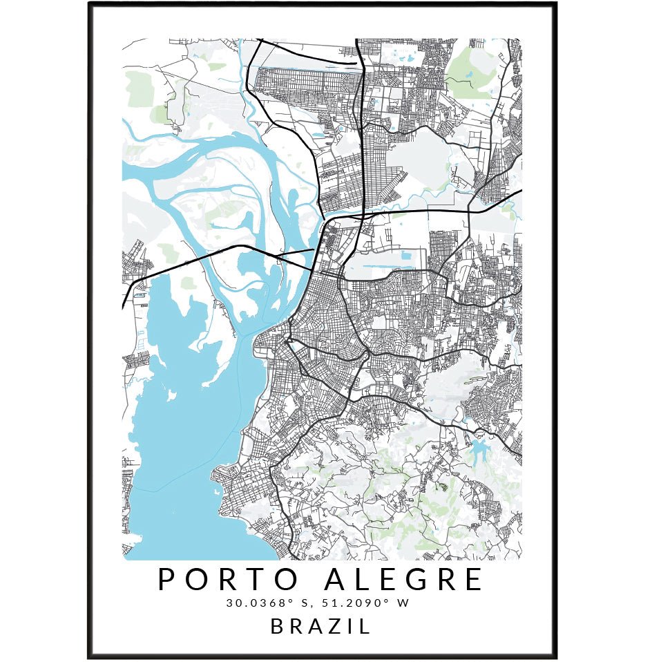 Porto Alegre City Street Map Posters - 98typesSur america Maps