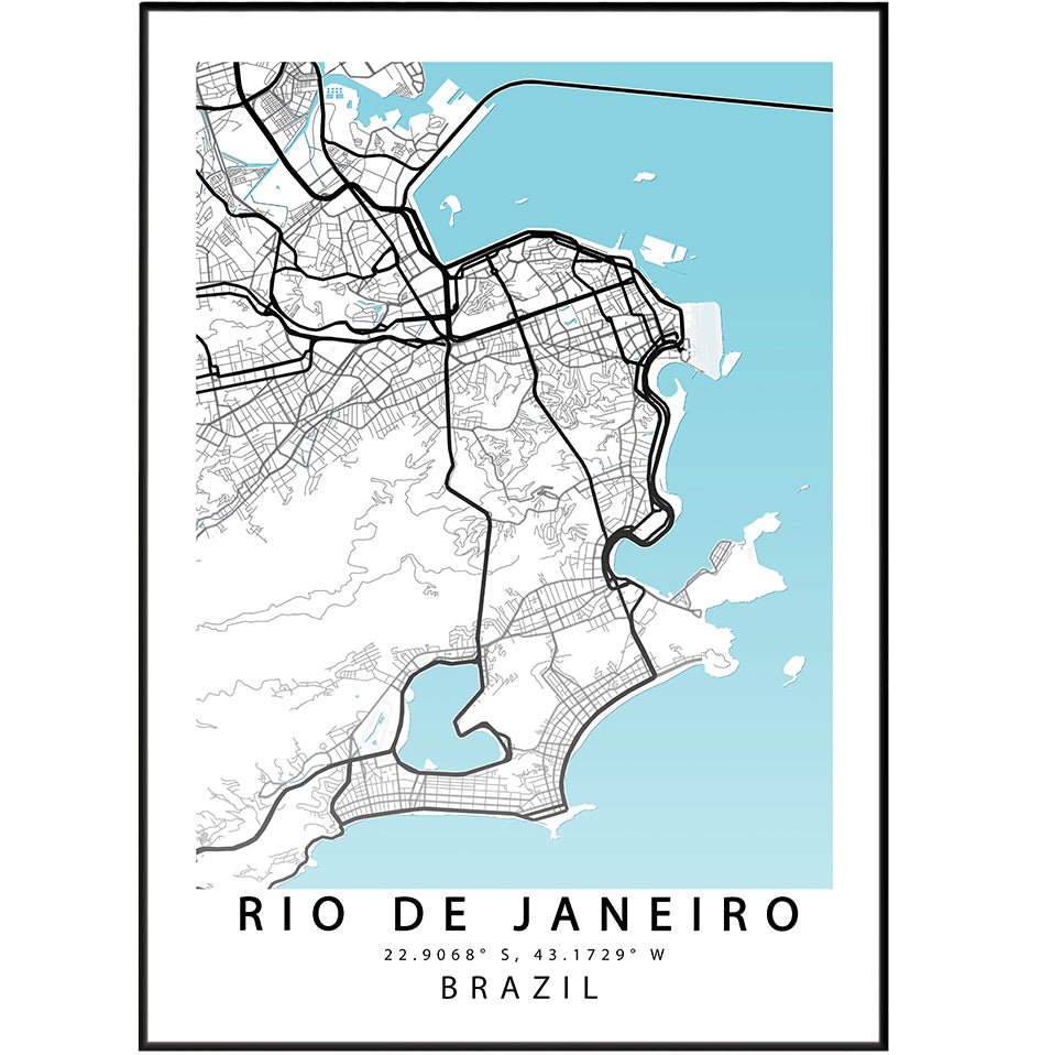 Rio de Janeiro Brazil Map Print - 98types