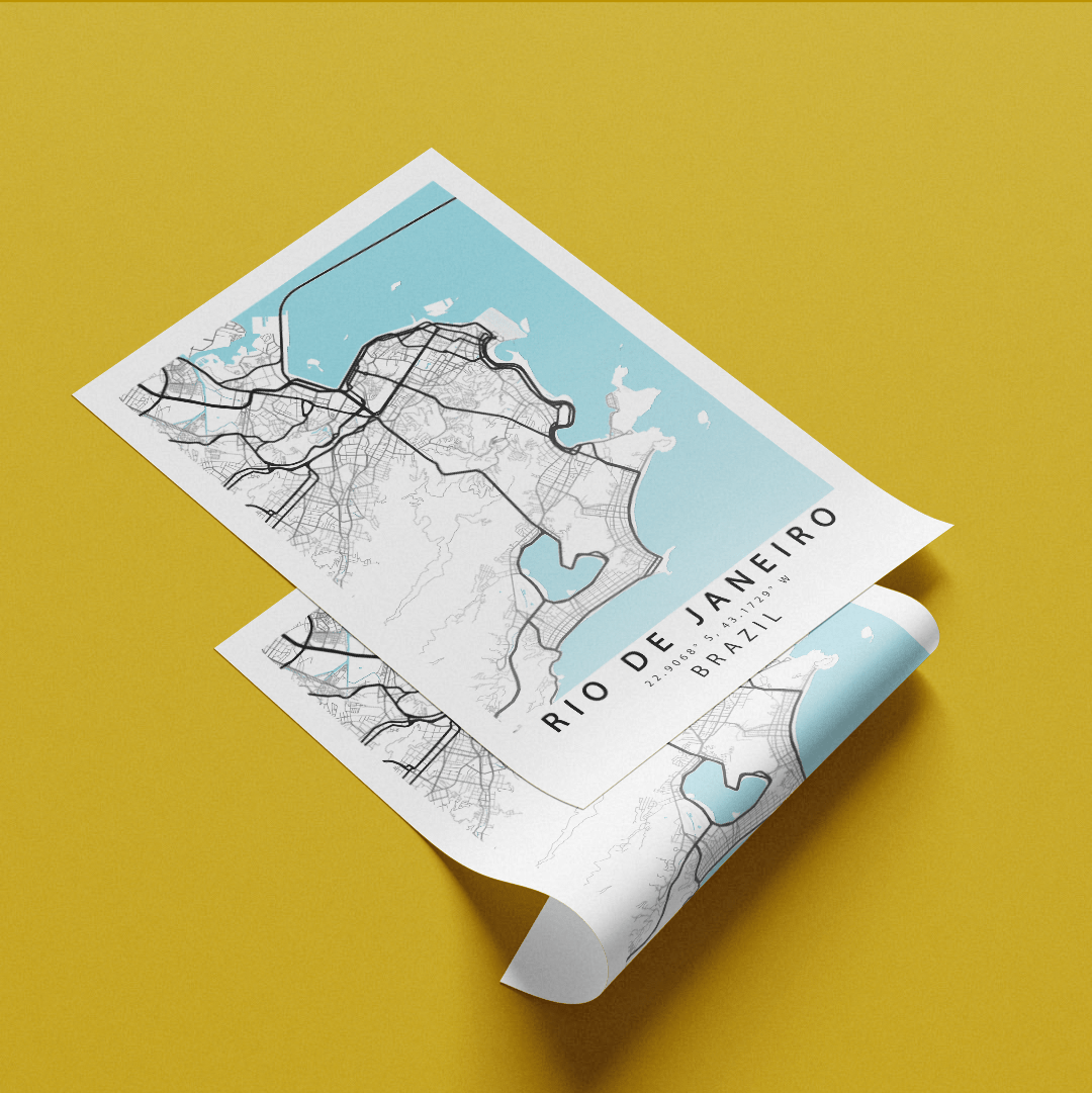 Rio de Janeiro Brazil Map Print - 98types